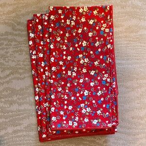 3/$15. Four floral napkins, 16 1/2” square